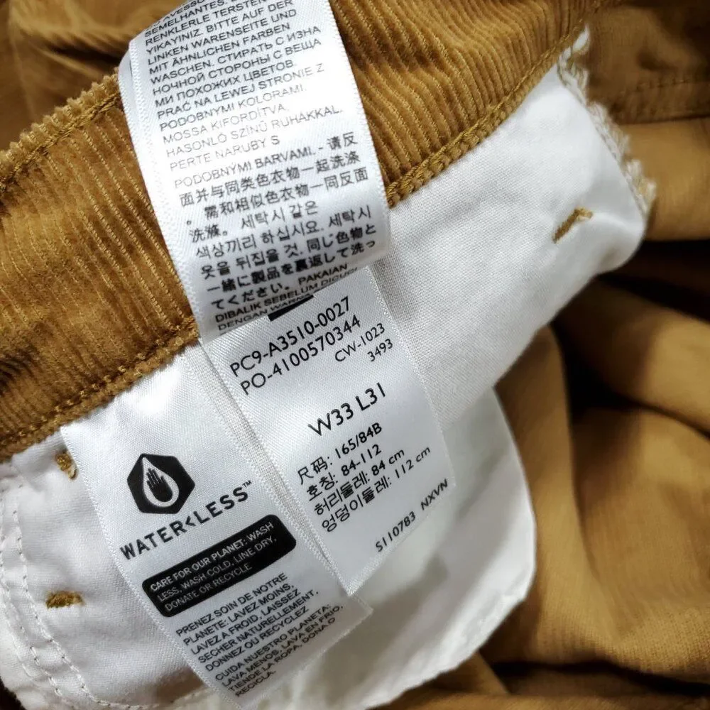 Levi's 94 Baggy Corduroy Brown Straight Leg Loose Pants Y2K 90s Size 33 x 31 - Picture 7 of 12